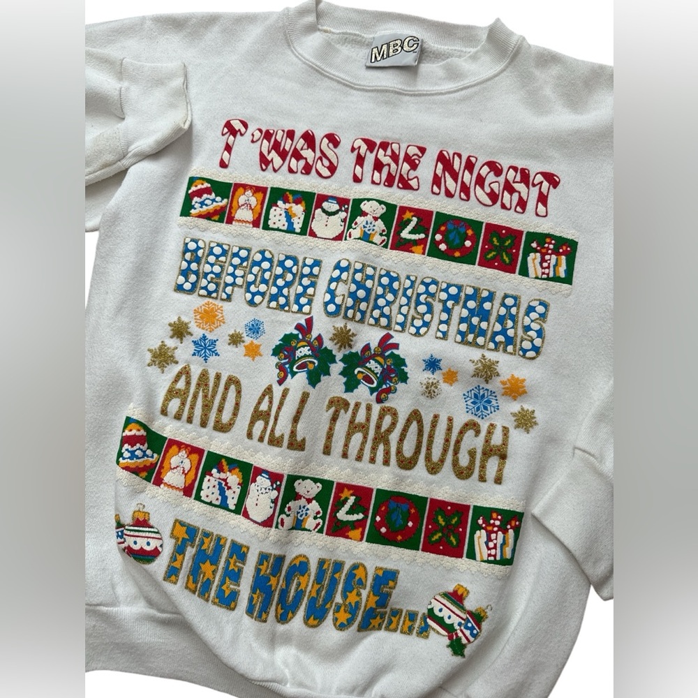 Vintage “T’Was The Night Before Christmas” Women’s Sweatshirt Size‎ M 90s Retro